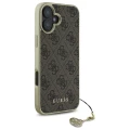 Etui Guess 4G Charms Collection na iPhone 16 Plus - brązowe