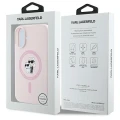 Etui Karl Lagerfeld Silicone Karl&Choupette Heads Ring MagSafe na iPhone 16 Plus - różowe