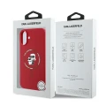 Etui Karl Lagerfeld Silicone Karl&Choupette Heads Ring MagSafe na iPhone 16 Plus - czerwone