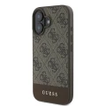Etui Guess 4G Bottom Stripe na iPhone 16 Plus 6.7" - brązowe