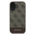 Etui Guess 4G Bottom Stripe na iPhone 16 Plus 6.7" - brązowe
