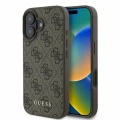 Etui Guess 4G Classic na iPhone 16 - brązowe