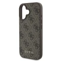 Etui Guess 4G Classic na iPhone 16 - brązowe