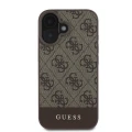 Etui Guess 4G Bottom Stripe na iPhone 16 - brązowe