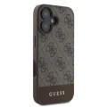 Etui Guess 4G Bottom Stripe na iPhone 16 - brązowe