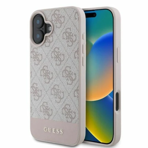 Etui Guess 4G Bottom Stripe na iPhone 16 - różowe