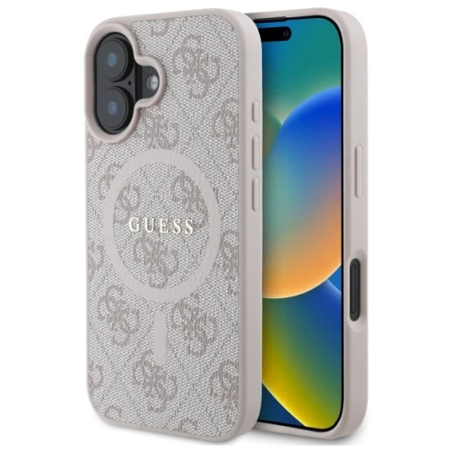 Etui Guess 4G Ring Classic Logo MagSafe na iPhone 16 - różowe