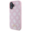 Etui Guess Peony Script MagSafe na iPhone 16 - różowe