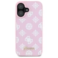 Etui Guess Peony Script MagSafe na iPhone 16 - różowe