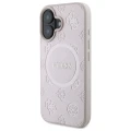 Etui Guess Saffiano Peony Classic Logo MagSafe na iPhone 16 - różowe