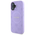 Etui Guess Saffiano Peony Classic Logo MagSafe na iPhone 16 - fioletowe