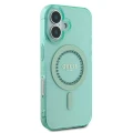 Etui Guess IML Rhinestones MagSafe na iPhone 16 - zielone