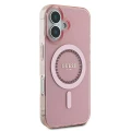 Etui Guess IML Rhinestones MagSafe na iPhone 16 - różowe