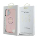 Etui Guess IML Rhinestones MagSafe na iPhone 16 - różowe