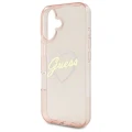 Etui Guess IML Heart na iPhone 16 - różowe