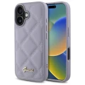 Etui Guess Quilted Metal Logo na iPhone 16 - jasnofioletowe