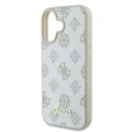 Etui Guess Peony Script Logo MagSafe na iPhone 16 - białe