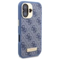Etui Guess 4G Logo Plate MagSafe na iPhone 16 - niebieskie