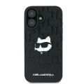 Etui Karl Lagerfeld Monogram Choupette Head Pin na iPhone 16 - czarne