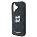 Etui Karl Lagerfeld Monogram Choupette Head Pin na iPhone 16 - czarne