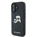 Etui Karl Lagerfeld Monogram Karl & Choupette Head Pin na iPhone 16 - czarne