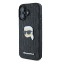 Etui Karl Lagerfeld Monogram Karl Head Pin na iPhone 16 - czarne