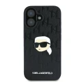 Etui Karl Lagerfeld Monogram Karl Head Pin na iPhone 16 - czarne
