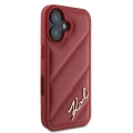 Etui Karl Lagerfeld Diagonal Quilted Script na iPhone 16 - czerwone