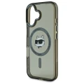 Etui Karl Lagerfeld IML Metal Choupette Head MagSafe na iPhone 16 - czarne