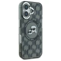 Etui Karl Lagerfeld IML Monogram Karl & Choupette Head MagSafe na iPhone 16 - czarne