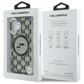 Etui Karl Lagerfeld IML Monogram Karl & Choupette Head MagSafe na iPhone 16 - czarne