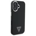 Etui Guess Grained Triangle MagSafe na iPhone 16 - czarne