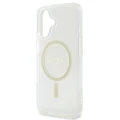 Etui Guess IML Glitter Circle MagSafe na iPhone 16 - przezroczyste