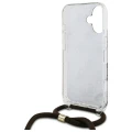 Etui Guess Crossbody Cord 4G Print ze smyczą na iPhone 16 - brązowe