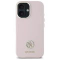 Etui Guess Silicone Logo Strass 4G na iPhone 16 - jasnoróżowe
