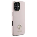 Etui Guess Silicone Logo Strass 4G na iPhone 16 - jasnoróżowe