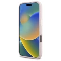 Etui Guess Silicone Logo Strass 4G na iPhone 16 - jasnoróżowe