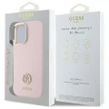 Etui Guess Silicone Logo Strass 4G na iPhone 16 - jasnoróżowe