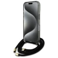 Etui Guess Crossbody Cord Script MagSafe na iPhone 16 - czarne