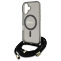 Etui Guess Crossbody Cord Script MagSafe na iPhone 16 - czarne