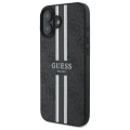 Etui Guess 4G Printed Stripes MagSafe na iPhone 16 - czarne