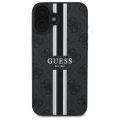 Etui Guess 4G Printed Stripes MagSafe na iPhone 16 - czarne
