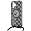 Etui Karl Lagerfeld IML Crossbody Monogram Karl & Choupette Head MagSafe na iPhone 16 - czarne
