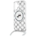 Etui Karl Lagerfeld IML Crossbody Monogram Karl & Choupette Head MagSafe na iPhone 16 - przezroczyste