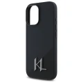 Etui Karl Lagerfeld Silicone Shadow Metal Initial MagSafe na iPhone 16 - czarne