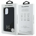 Etui Karl Lagerfeld Silicone Shadow Metal Initial MagSafe na iPhone 16 - czarne