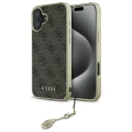 Etui Guess 4G Charms Collection na iPhone 16 - brązowe