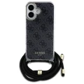 Etui Guess Crossbody Cord 4G Print na iPhone 16 - czarne