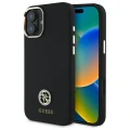 Etui Guess Silicone Logo Strass 4G na iPhone 16 - czarne