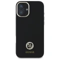 Etui Guess Silicone Logo Strass 4G na iPhone 16 - czarne